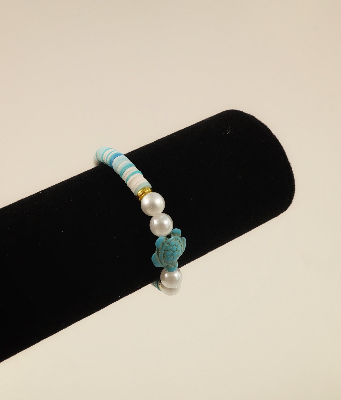 Aqua Turtle Pearl Bracelet