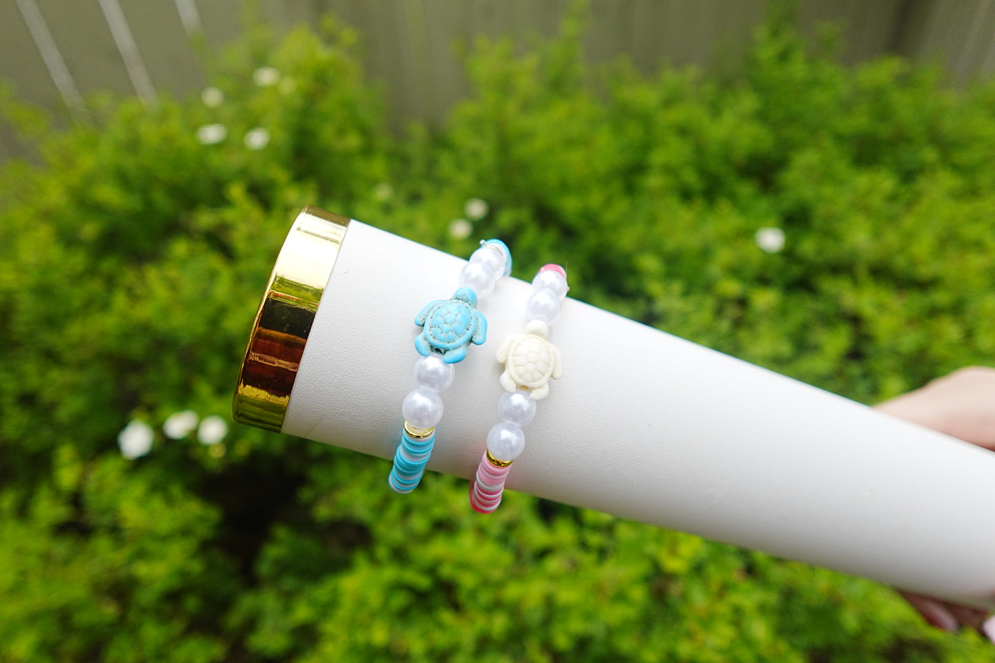 Turtle Pearl Duo Bracelet Set